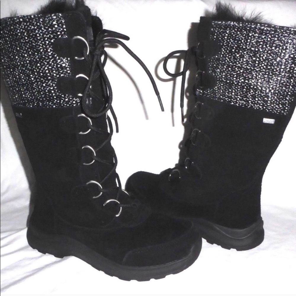 Like-new UGG Atlason Frill Black Tall Boots